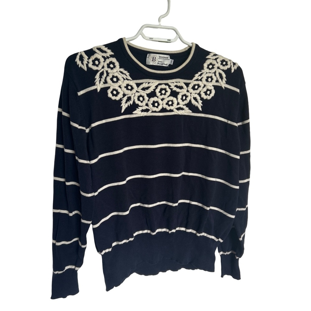 Jeremy Scott vintage Striped Sweater with Floral Detail